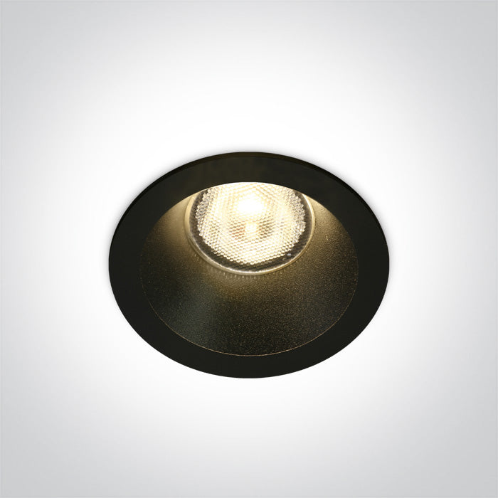 One Light 10107WP/B/W BLACK LED 7W WW 38deg IP44 700mA DARK LIGHT