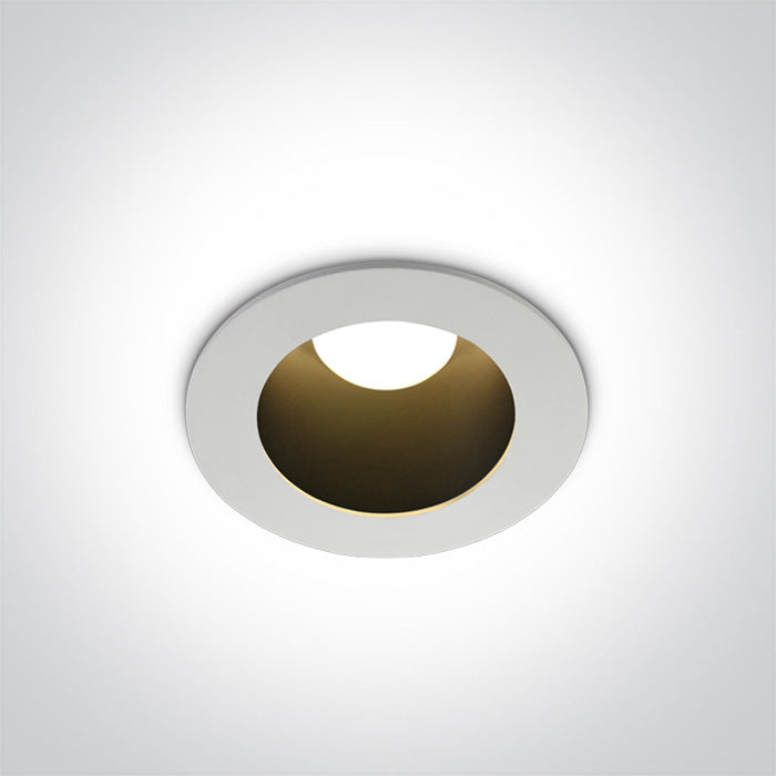 One Light 10108ED/W/B/W WHITE LED 8W WW IP20 230V DARK LIGHT BLACK REFLECTOR