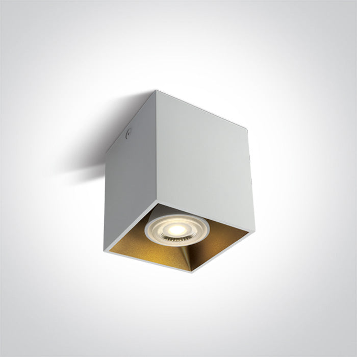One Light 12105TA/W WHITE GU10 10W SQUARE 100-240V