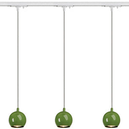 SLV 144025TK3 Light Eye Pendant GU10 7W 3 Light Track Kit Fern Green & White