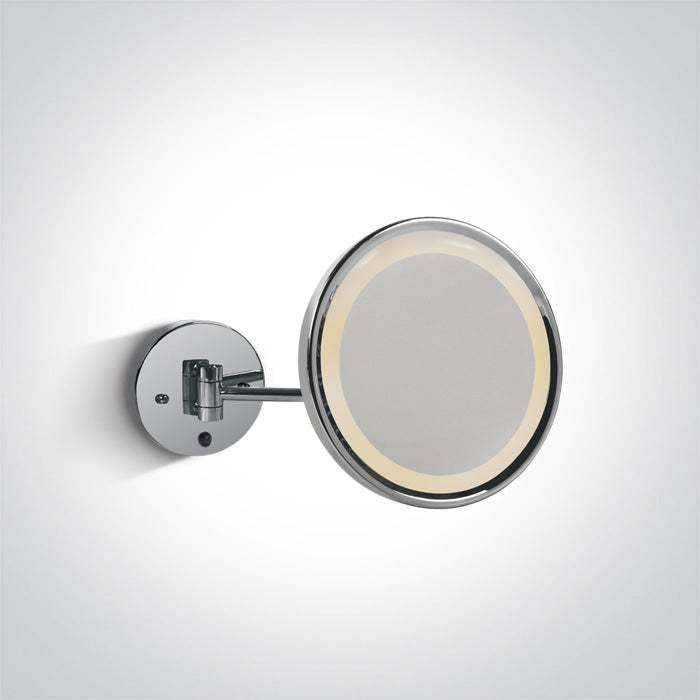 One Light 60204/C LED CHROME MIRROR + SWITCH 7w CW IP44 100-240v