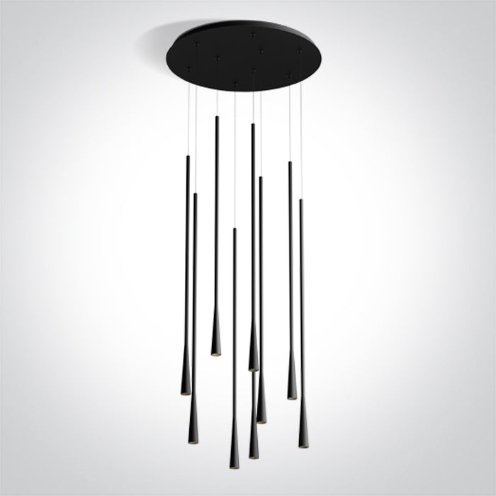 One Light 63076D/B/W BLACK 9x5W WW 230V