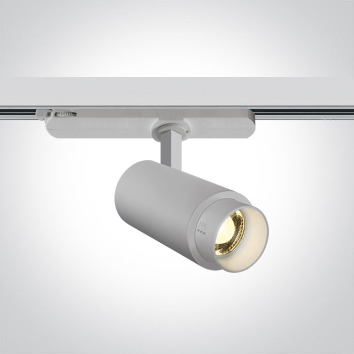 One Light 65650AT/W/W WHITE COB LED 15W WW TRACK SPOT 20-60deg ADJUSTABLE BEAM 230V