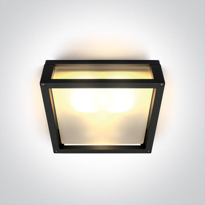 One Light 67420B/B BLACK E27 2x12W PLAFO IP54
