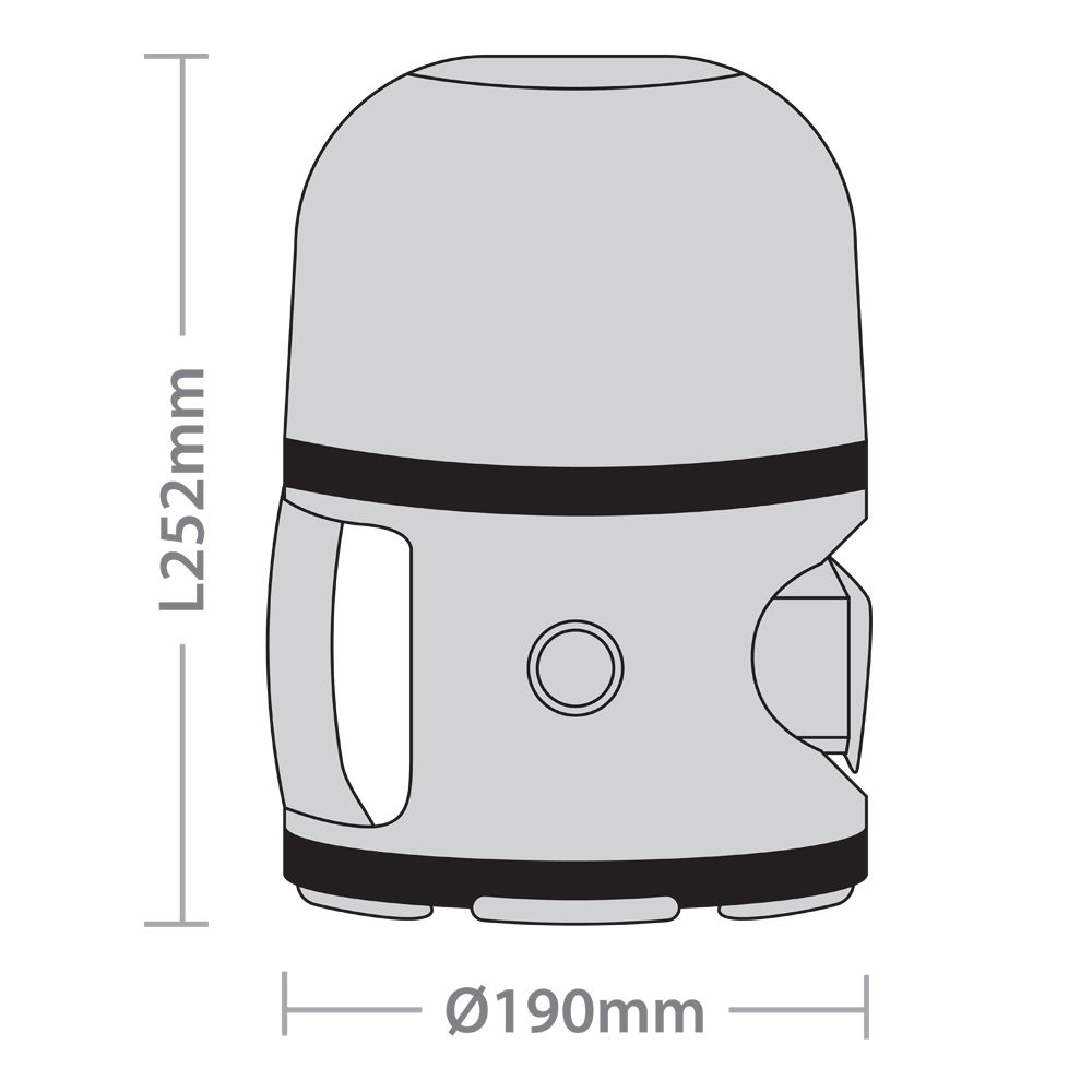 Red Arrow GLE30YPW Globe Light Emergency c/w 5m cable + plug 110V