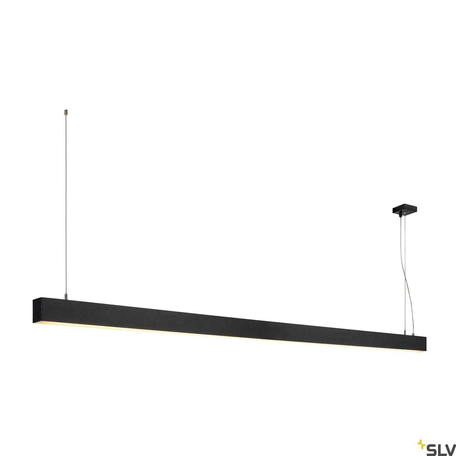 SLV GLENOS pendant, matt black, 2m , 103W, 3000K 1001406