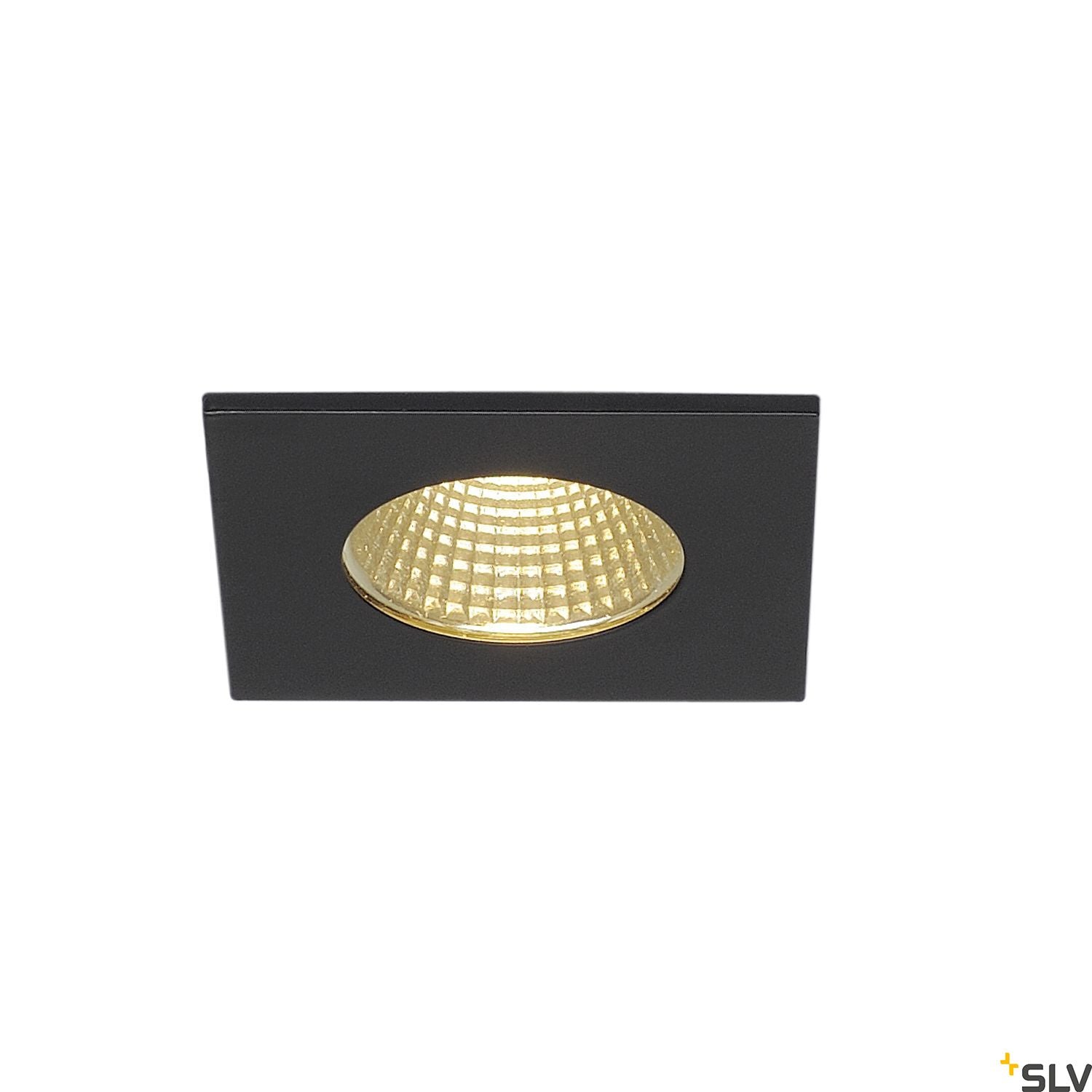 SLV PATTA-I recessed ceiling light , square, matt black, 9W, 38°, 3000K, incl. driver 114430