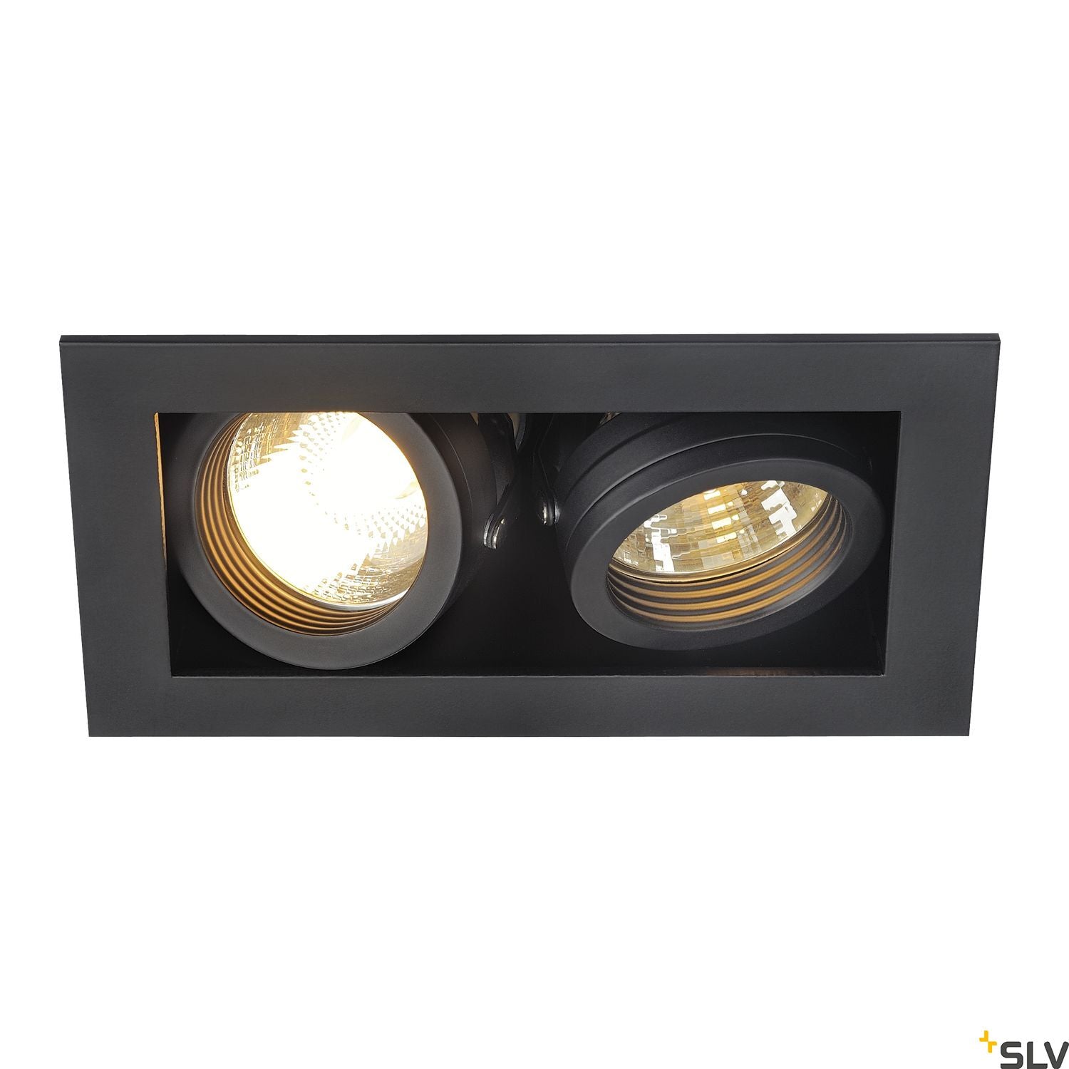SLV KADUX 2 GU10 downlight, square , matt black, max. 2x50W 115520