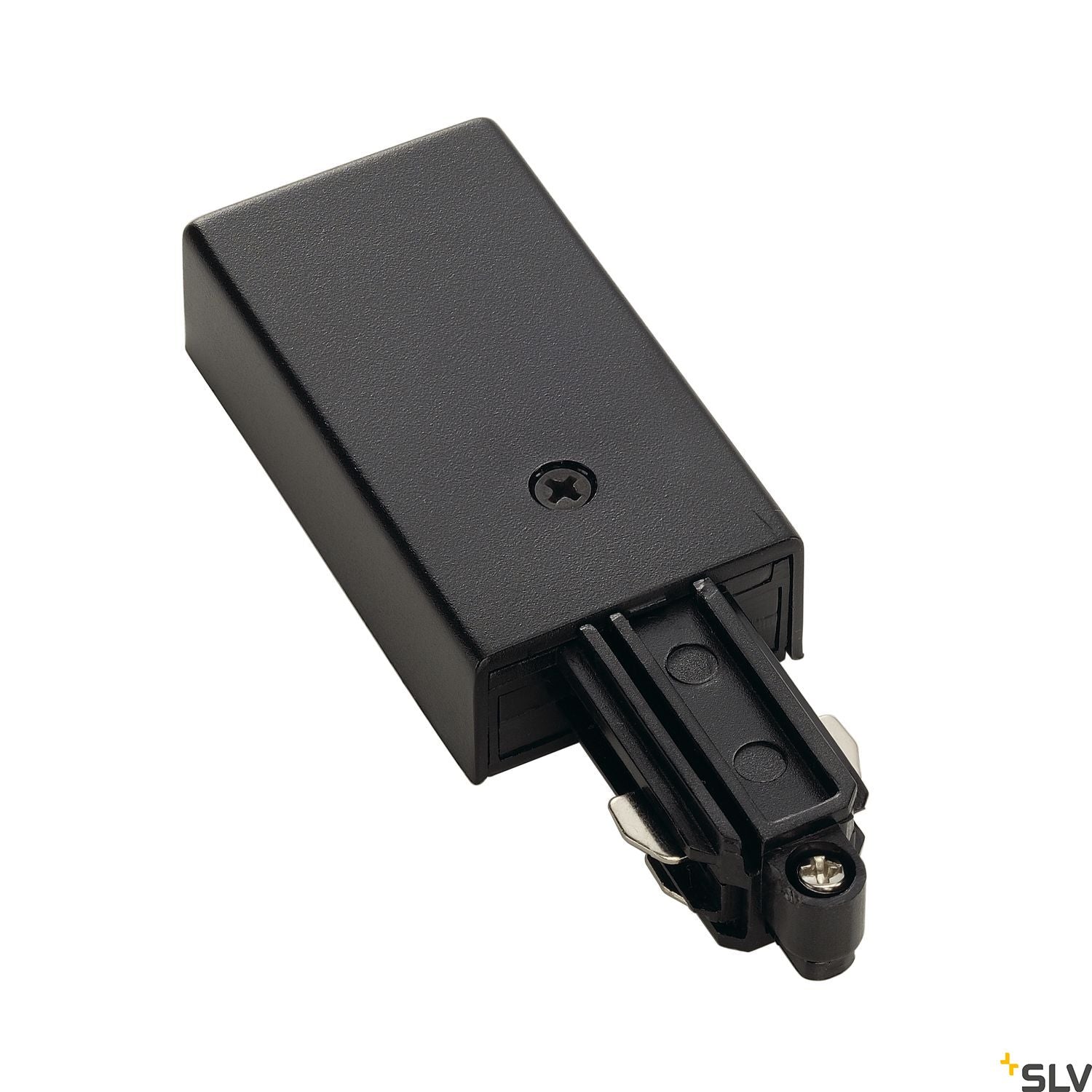 SLV Feed-in for 1-circuit track, surface-mounted, black, earth left 143030