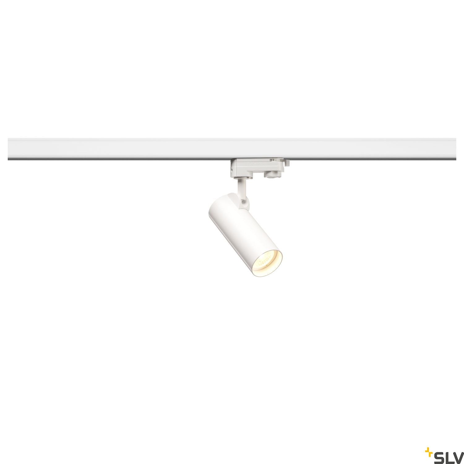 SLV HELIA 50 LED Spot for 3 circuit High-voltage Track System, 3000K, white, 35°, incl. 3 circuit adapter 152961