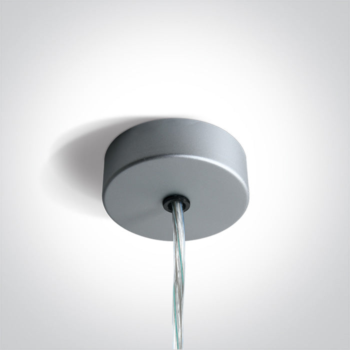 One Light 050122/G GREY ROUND SUSPENSION BASE FOR PROFILES