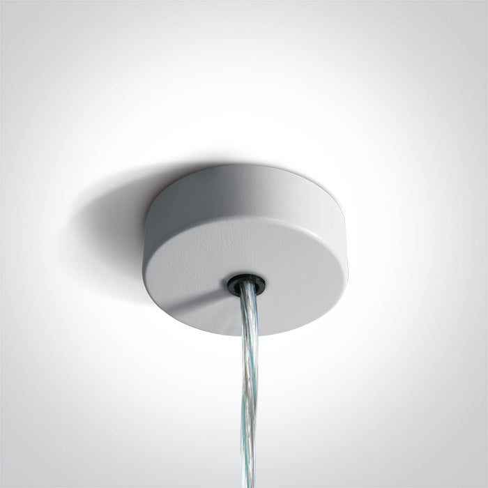 One Light 050122/W WHITE ROUND SUSPENSION BASE FOR PROFILES