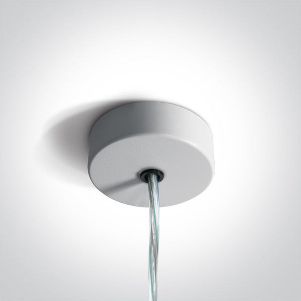 One Light 050122/W WHITE ROUND SUSPENSION BASE FOR PROFILES