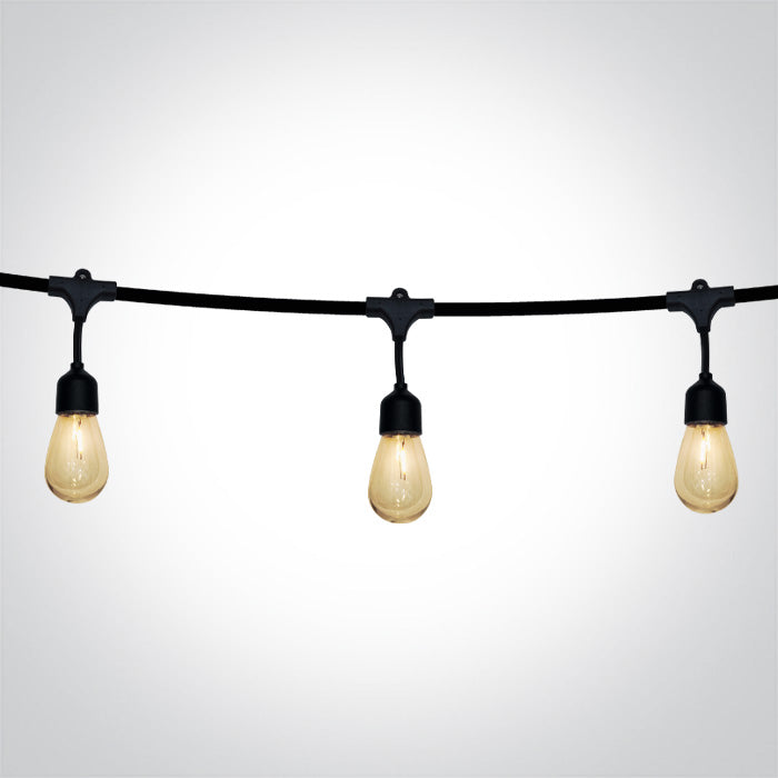 One Light 0996/B BLACK SOLAR STRING LIGHTS 1w IP67 8,5m 12xLEDs