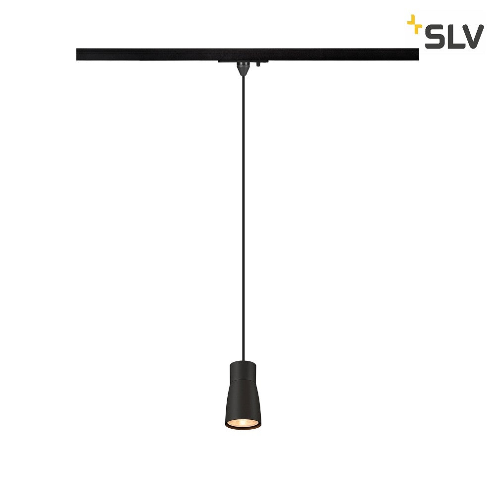 SLV PURI 2.0 Dome, 1~ Track pendant light, GU10, pendant length 200 cm, 1x max. 6 W, black 1008262