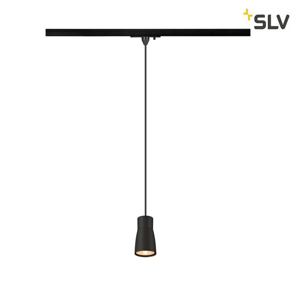 SLV PURI 2.0 Dome, 1~ Track pendant light, GU10, pendant length 200 cm, 1x max. 6 W, black 1008262