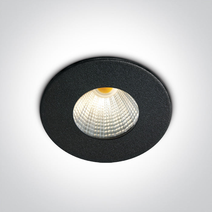 One Light 10103B/B/W BLACK COB LED WW 1w/3w 350mA/700mA
