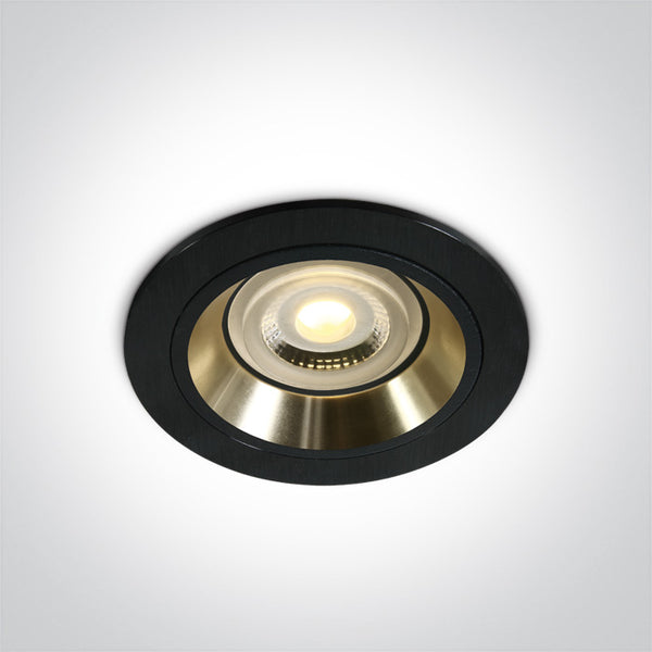One Light 10105ALG/B/GL BLACK GU10 50W GOLD REFLECTOR