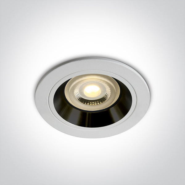 One Light 10105ALG/W/B WHITE GU10 50W BLACK REFLECTOR