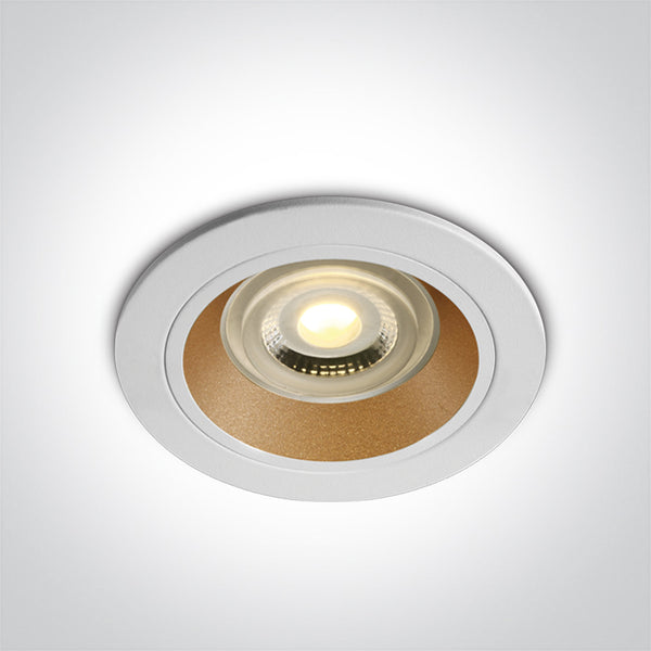One Light 10105ALG/W/BS WHITE GU10 10W BRASS REFLECTOR DARK LIGHT