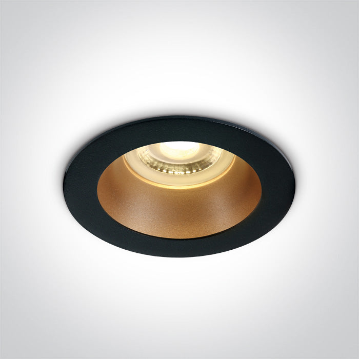 One Light 10105M/B/BS BLACK GU10 10W BRASS REFLECTOR DARK LIGHT