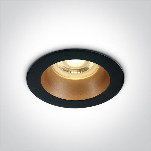 One Light 10105M/B/BS BLACK GU10 10W BRASS REFLECTOR DARK LIGHT