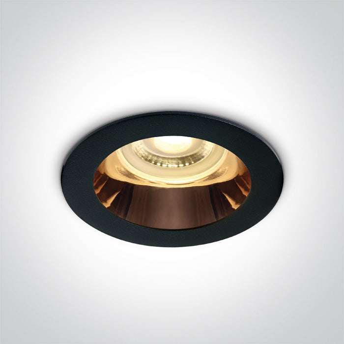 One Light 10105M/B/CU BLACK GU10 10W COPPER REFLECTOR DARK LIGHT