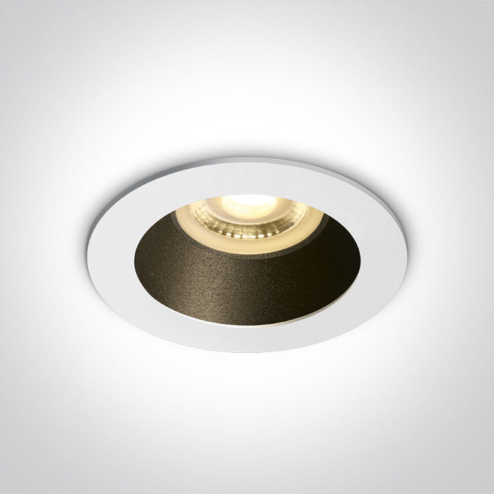 One Light 10105M/W/B WHITE GU10 10W MATT BLACK REFLECTOR DARK LIGHT