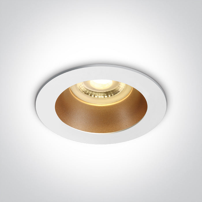 One Light 10105M/W/BS WHITE GU10 10W BRASS REFLECTOR DARK LIGHT