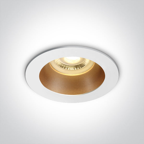 One Light 10105M/W/BS WHITE GU10 10W BRASS REFLECTOR DARK LIGHT