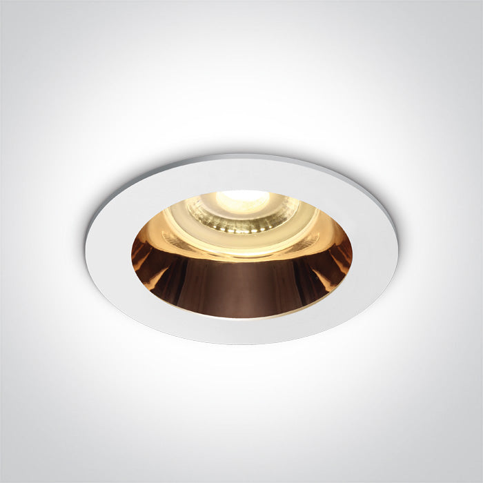 One Light 10105M/W/CU WHITE GU10 10W COPPER REFLECTOR DARK LIGHT
