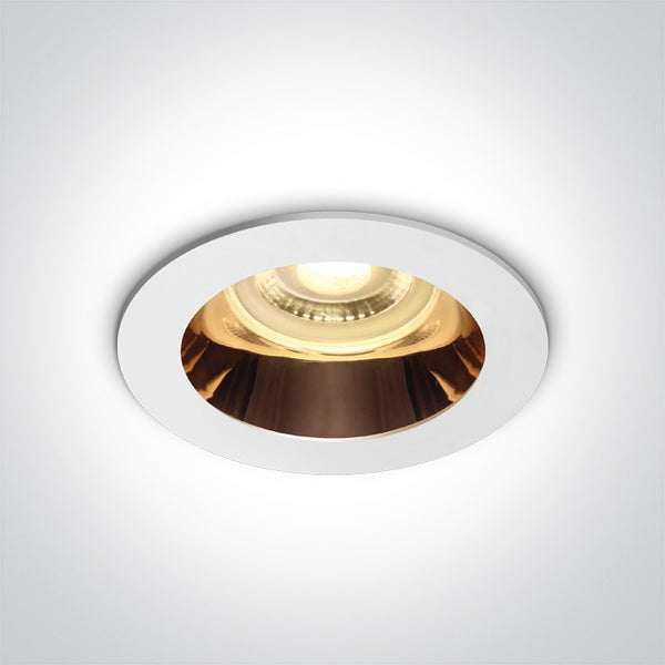 One Light 10105M/W/CU WHITE GU10 10W COPPER REFLECTOR DARK LIGHT
