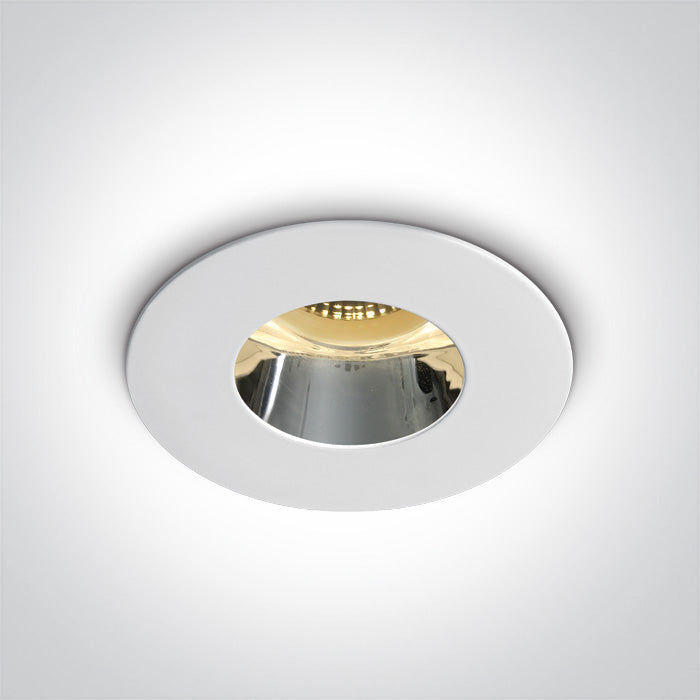 One Light 10105MD/W/C WHITE GU10 10W CHROME REFLECTOR DARK LIGHT