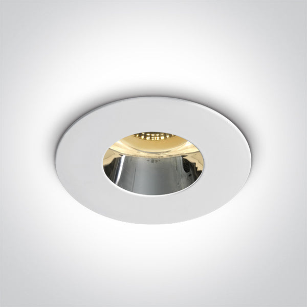 One Light 10105MD/W/C WHITE GU10 10W CHROME REFLECTOR DARK LIGHT