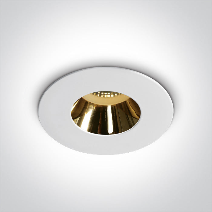One Light 10105MD/W/GL WHITE GU10 10W GOLD REFLECTOR DARK LIGHT