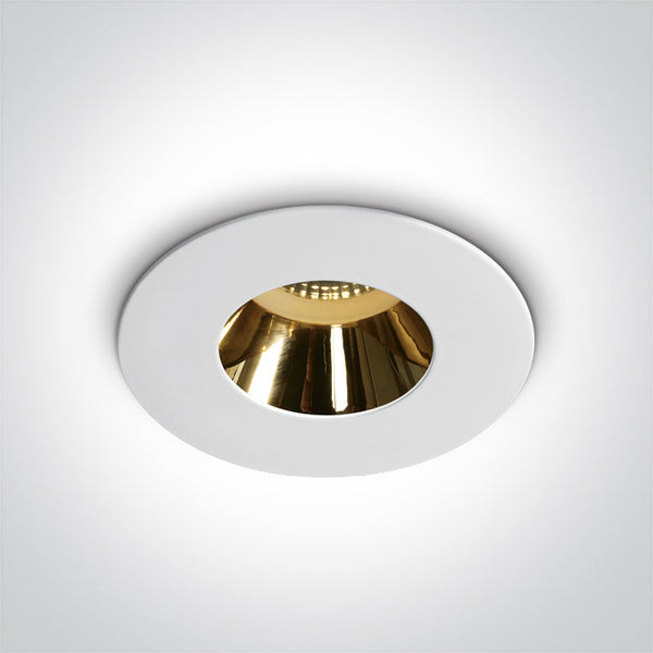 One Light 10105MD/W/GL WHITE GU10 10W GOLD REFLECTOR DARK LIGHT