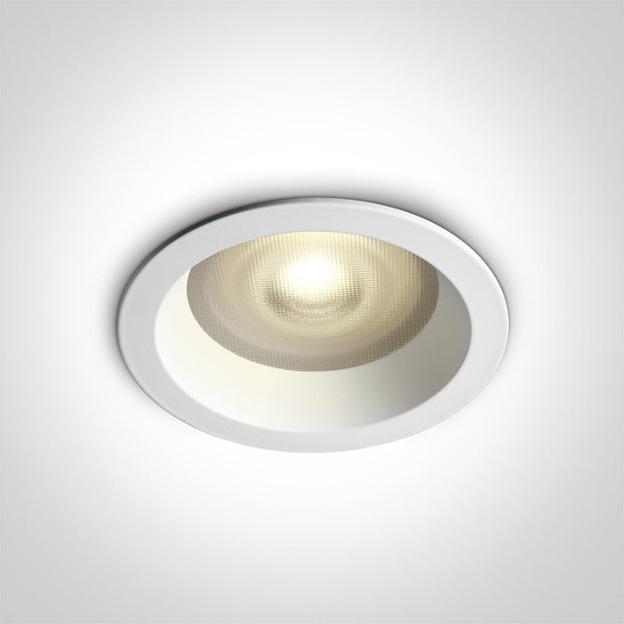 One Light 10105R2P/W WHITE PRISMATIC GU10 50W IP65 DARK LIGHT