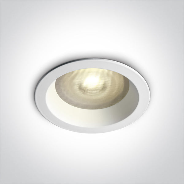 One Light 10105R2P/W WHITE PRISMATIC GU10 50W IP65 DARK LIGHT
