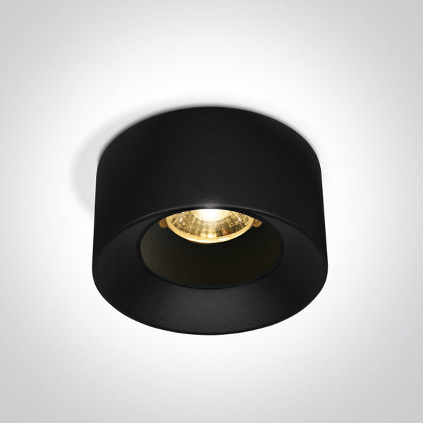 One Light 10107A/B/W BLACK LED 7W 38deg WW 230V