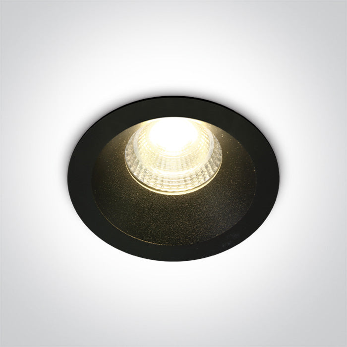 One Light 10107DC/B/W BLACK LED 7W WW IP20 50deg 230V DARK LIGHT