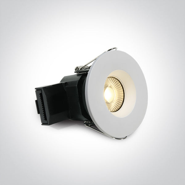 One Light 10107DFV/W/V WHITE FIRE RATED 7W CCTV IP65 230V DIMMABLE