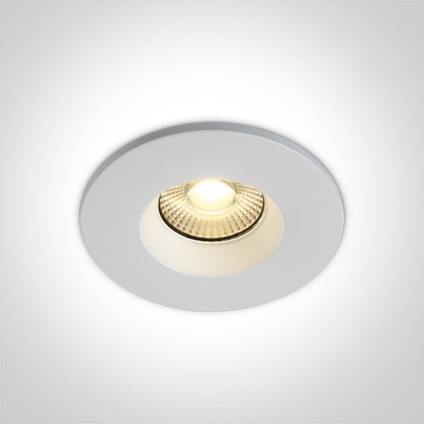 One Light 10107DFV/W/V WHITE FIRE RATED 7W CCTV IP65 230V DIMMABLE