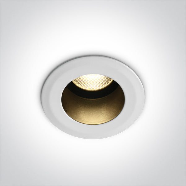 One Light 10107DL/W/W WHITE COB LED 7W WW DARK LIGHT IP44 38deg 700mA