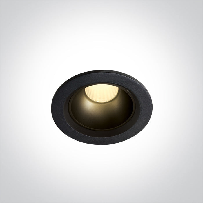 One Light 10107Z/B/W BLACK LED 7W WW IP20 45deg 230V DARK LIGHT