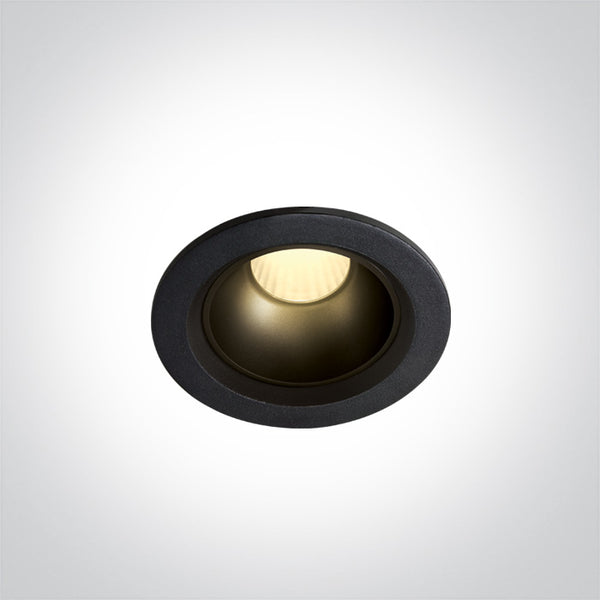 One Light 10107Z/B/W BLACK LED 7W WW IP20 45deg 230V DARK LIGHT