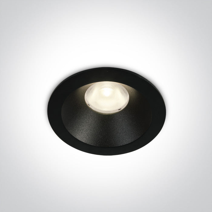 One Light 10108D/B/W BLACK LED 8W WW 36deg IP20 230V DARK LIGHT
