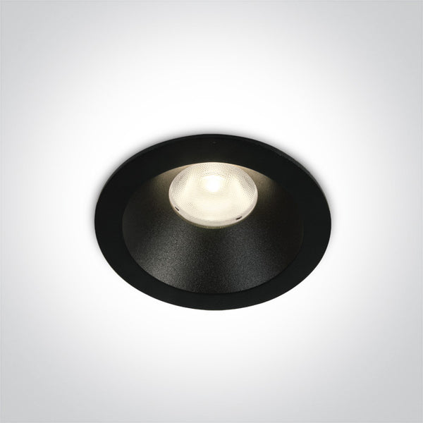 One Light 10108D/B/W BLACK LED 8W WW 36deg IP20 230V DARK LIGHT