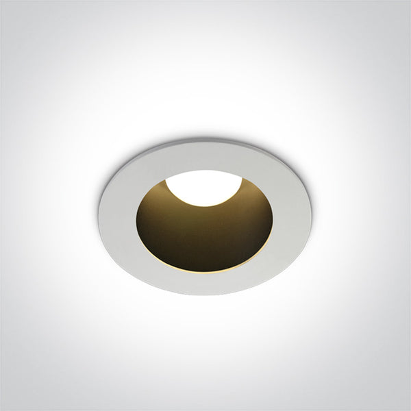 One Light 10108ED/W/B/W WHITE LED 8W WW IP20 230V DARK LIGHT BLACK REFLECTOR