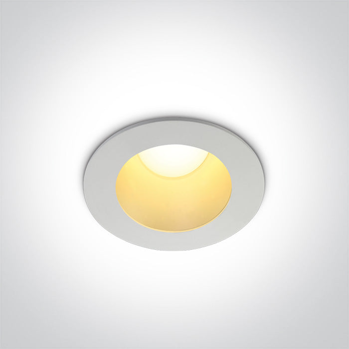One Light 10108ED/W/BS/W WHITE LED 8W  WW IP20 230V DARK LIGHT BRASS REFLECTOR