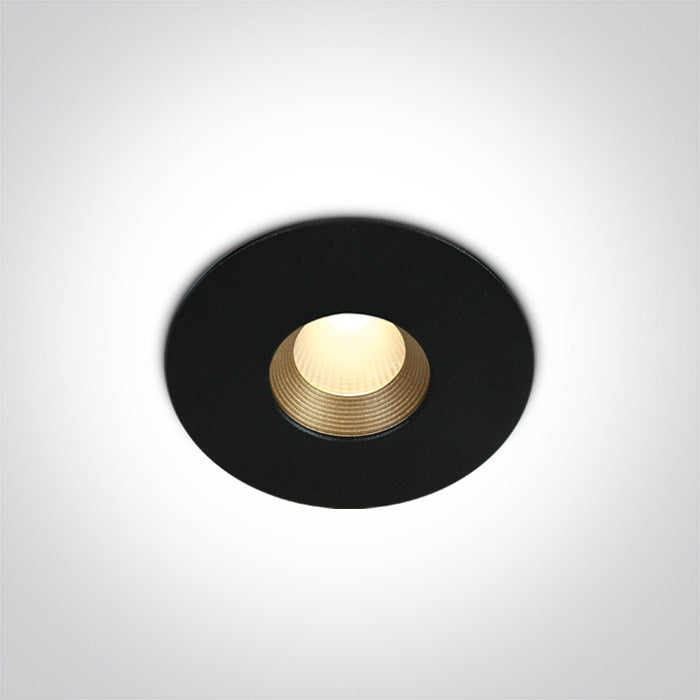 One Light 10108H/B/W BLACK COB LED 8W CW WW 36deg IP54 230v DARK LIGHT
